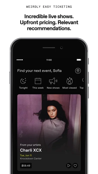 DICE: Live Shows — Connect your Spotify or Apple Music to discover events based on your taste