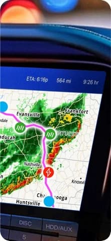 Drive Weather with Live Radar — View weather outside a planned route