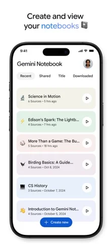 Gemini Notebook — Build notebooks from PDFs, websites, videos, and text