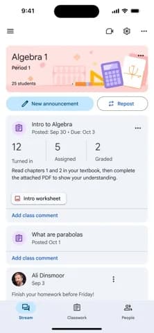 Google Classroom — Classroom saves time and paper