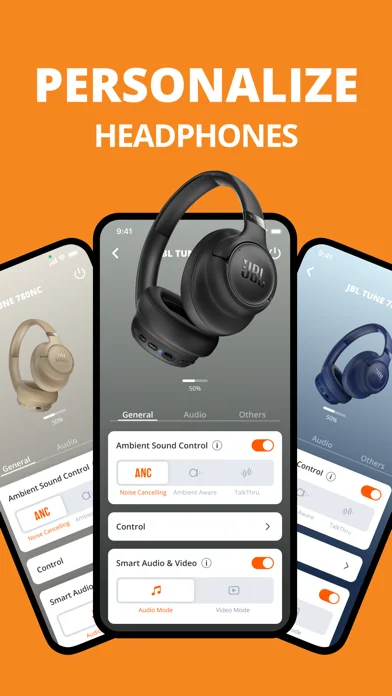 JBL Headphones — Adjust active noise-cancelling levels
