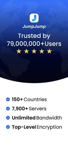 JumpJumpVPN: Fast & Secure — Connect through listed free global servers