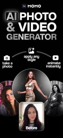 Momo: AI Photo & Video Maker — Momo lets you create business professional headshots