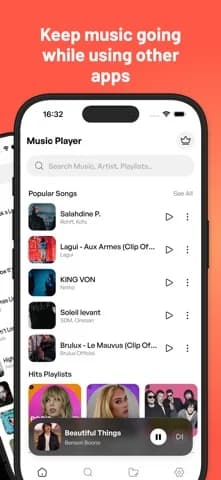 Music  : Cloud Music Streaming — Play music in the background with lock-screen controls