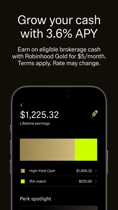 Robinhood: Trading & Investing — Earn stated APY on eligible uninvested cash