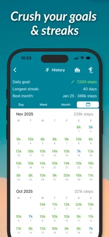 StepUp Pedometer Step Counter — Use just your phone, or sync with wearables
