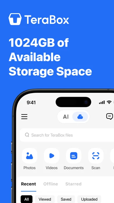 TeraBox: 1TB Cloud & AI Space — Search, browse, and watch stored media