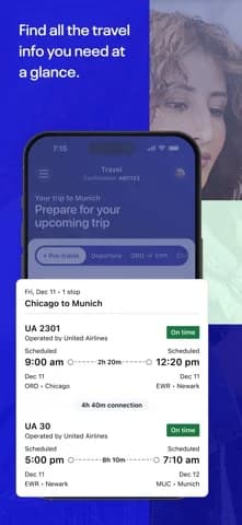 United Airlines — View flight updates, transfer time and gate info all in one place to feel prepared for your connection