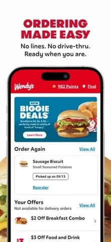 Wendy’s — Earn rewards for eligible food purchases