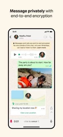 WhatsApp Messenger — And no one, not even WhatsApp, can read or listen to them
