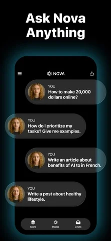AI Chatbot - Nova — Use voice mode for hands-free interaction