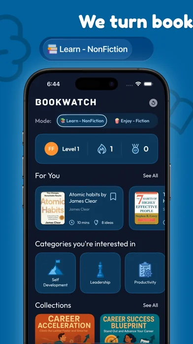 BookWatch - Visual Learning — Review summaries of a book’s main ideas