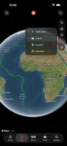 Earthquake Hub & Alerts — View earthquakes on list and map