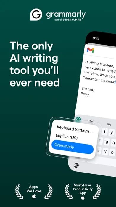 Grammarly: AI Keyboard & Voice — Get spelling, grammar, and conciseness suggestions