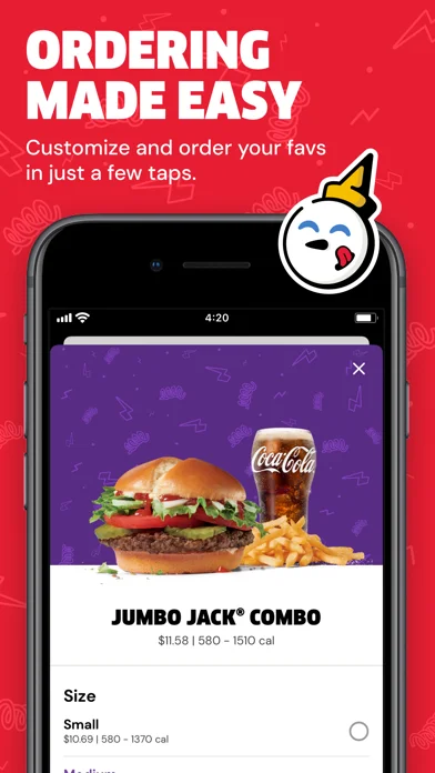 Jack in the Box® Order App — Share menu finds with other people