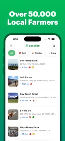 Localize - Farmers Market — Use our farm finder app to view over 30