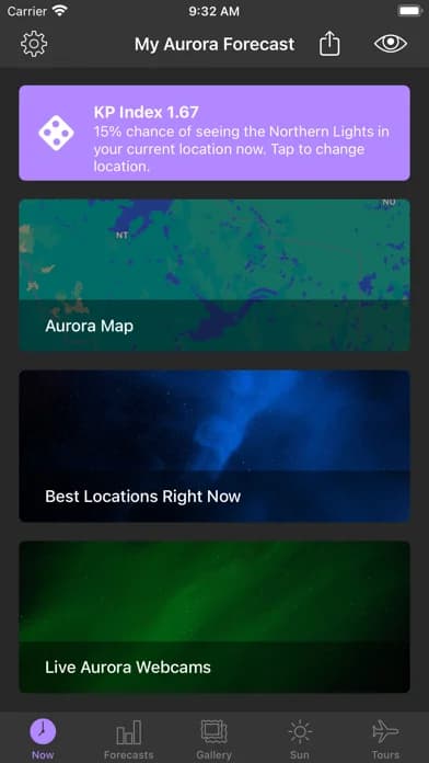 My Aurora Forecast & Alerts — Watch live aurora webcams