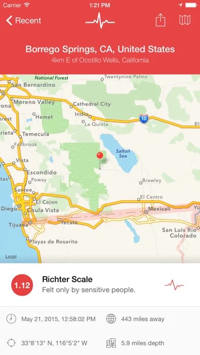My Earthquake Alerts & Feed — Find the exact location, the depth and the distance away from you