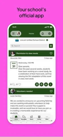 ParentSquare — Receive important notices like attendance alerts and cafeteria balances