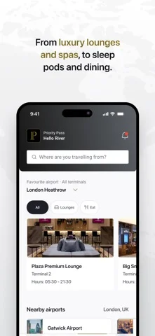 Priority Pass+ — Enter lounges with a digital membership card