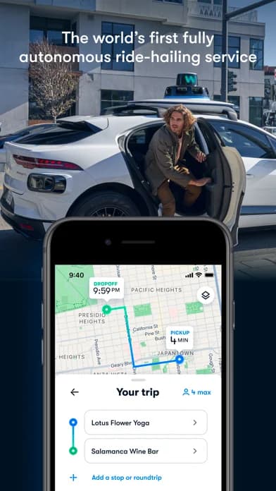Waymo — Share live arrival times with friends and family while en route