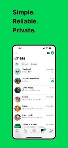WhatsApp Messenger — With end-to-end encryption, you can be sure that your personal messages and calls stay between you and who you